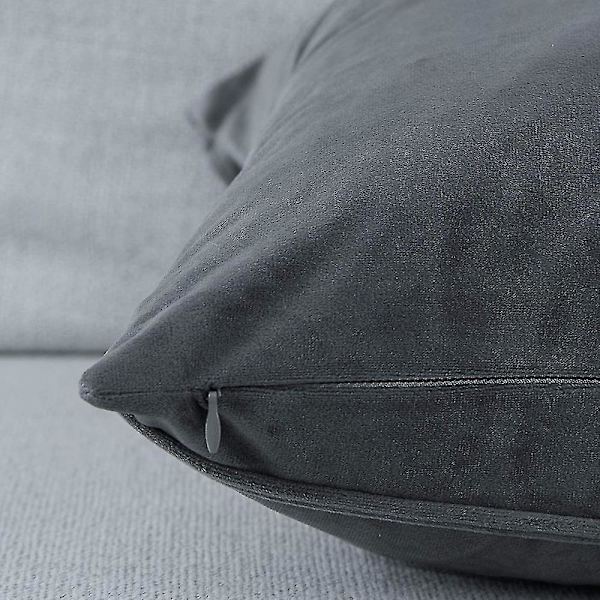 Inklusiv pudebetræk 45x45cm 2er sæt pudebetræk stribet som en dekorativ pude Sofapuder med en skjult lynlås til sofaen og terrassekontoret Dark gray