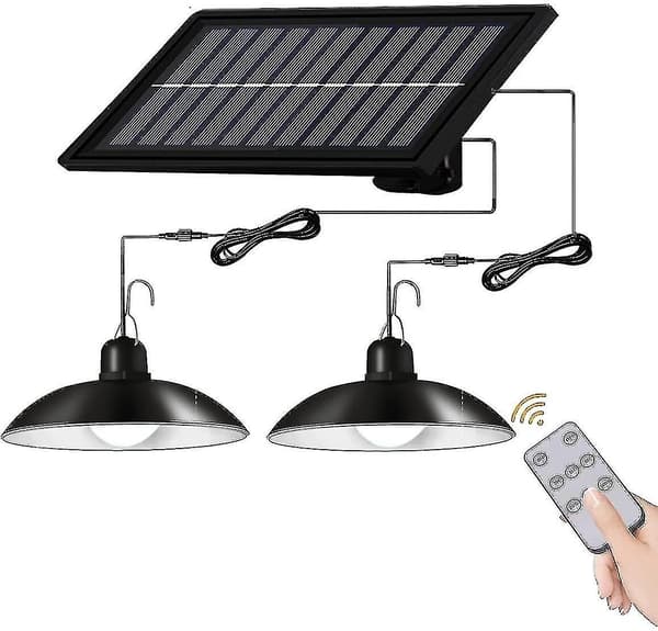 Solcellelamper Innendørs Ip65 Vanntett Lampe for Korridor Utendørs Skur Låve Lysthus (Dobbelthode)
