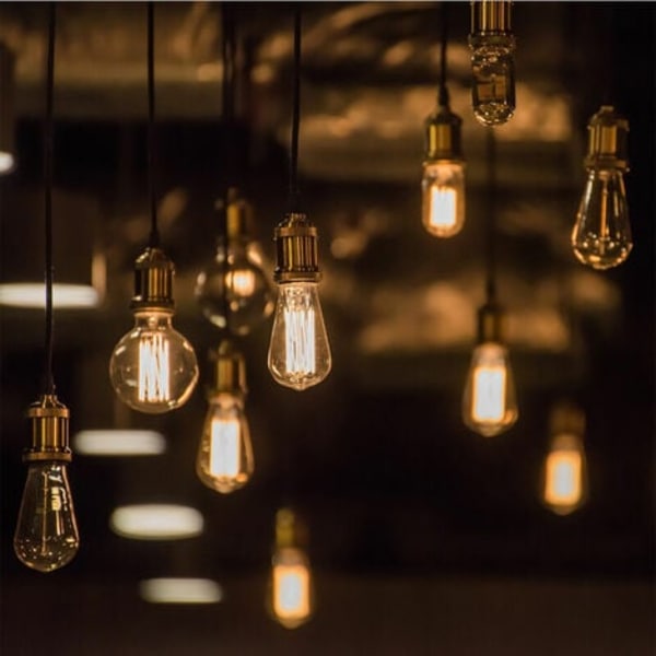 Metall Pendel Ljuskrona E27 Retro Lampa för Sovrum Bar Matsal Svart - Svart