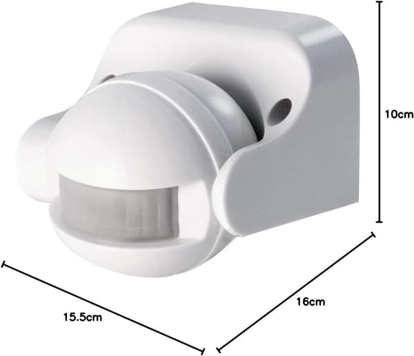 Outdoor Motion Sensor Light 12m Detection Range in Open Field 180 Degree Angle IP44 Light Sensor White