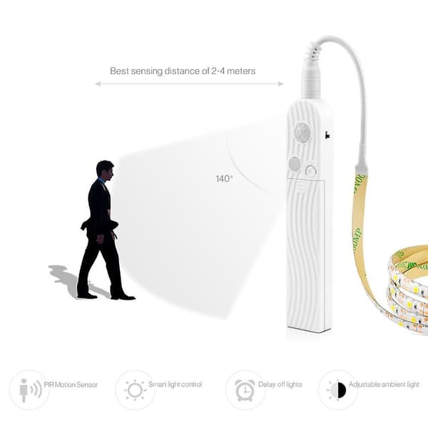 Bevegelsessensor LED-lysstriper Nattlys for sikkerhet White Pack of 1 - 3M