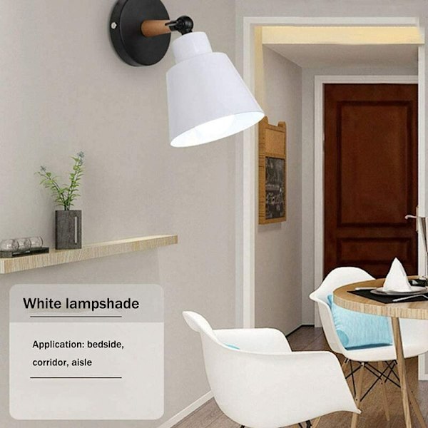 Pieces White Nordic Simple Macaron Spisestue Liten Vegglampe Soverom Korridor Nattlampe，for innendørs og utendørs