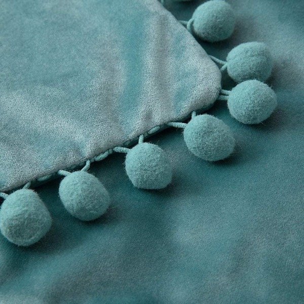 Pakke med 2 fløjlspudebetræk Pompom dekorative pudebetræk Solid blødt pudebetræk med poms Firkantet til sofa Sofa Soveværelse Bil 18x18inch Da 22 x22 Light Green