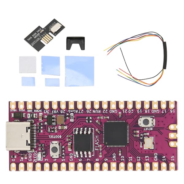 Raspberry Pi Dual Core ARM Cortex M0+ 264KB Mikrokontrollerikortti SD2SP2 SDLoad SDL -sovittimella, musta