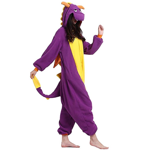 Dinosaurie sammanfogade djur pyjamas Halloween rollspel 140CM Purple