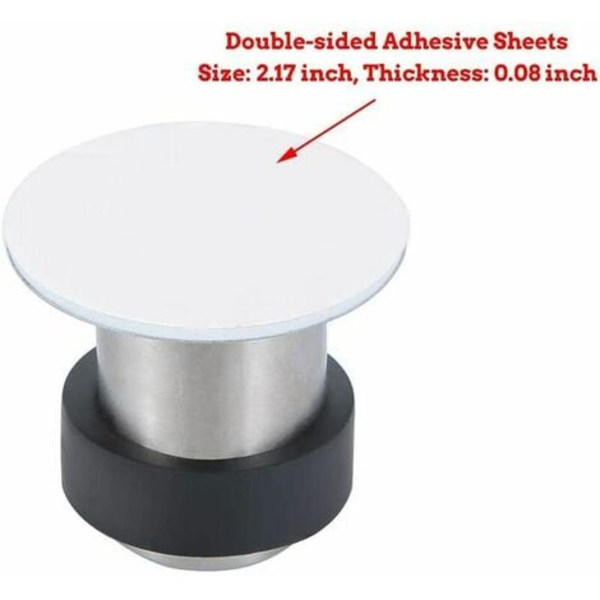 6 cm gulvlim i rustfritt stål dørstopper dørstopper dørstopper (pakke med 4)-6 cm