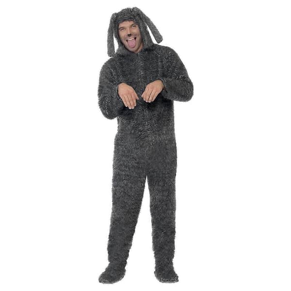 Unisex fluffy hundedrakt for voksne Grå Grey L