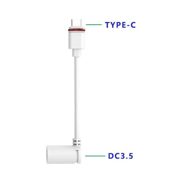 Typ C-adapterkabel för solpaneler och säkerhetskameror Höghastighetsladdning Hållbarhet Kopparkärnor Vit White