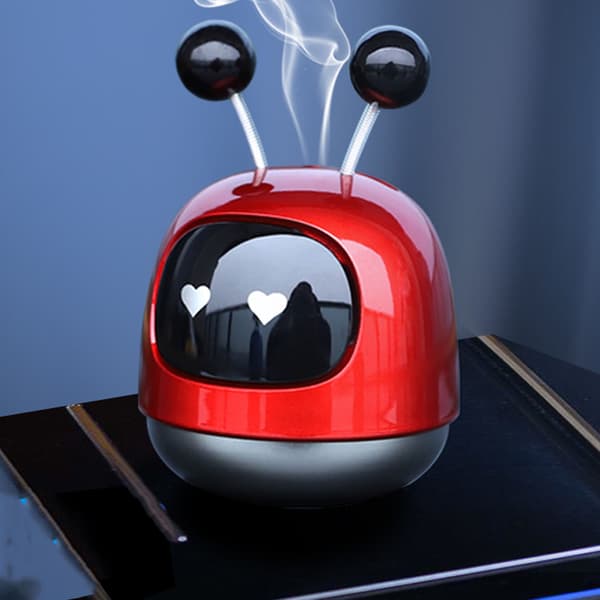Robot Style Bil Luftudluftning Aroma Diffuser Solid Parfume Ornament Langvarigt Interiørtilbehør Rød