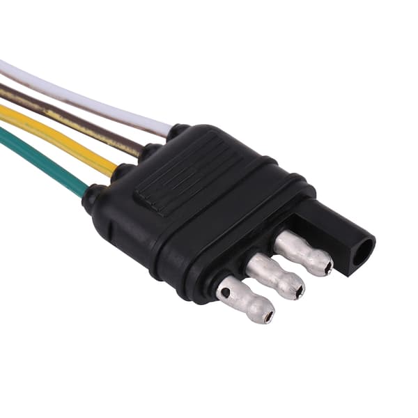 6V til 24V 4-benet fladt trailerstik stik ledningsnet adapter campingvogn trækstang bugsering