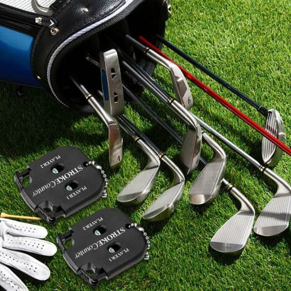 Golf Shot Counter Golf Score Counter 2 Player Shot Counter Mini Portabel Shot Counter med nyckelring 5,5x5cm Fonepro 2Pc