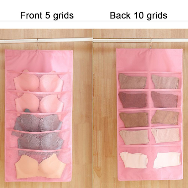 Monikäyttöinen riippuva vaatekaappi Kaksipuolinen riippuva säilytyskassi style1 pink
