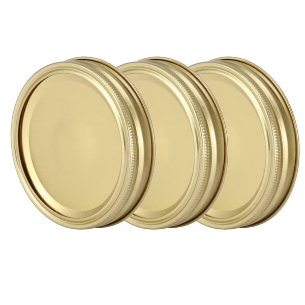 Glasburk Konserveringslock 10st 70mm Guld Cirkulär Ring Skyddsplatta