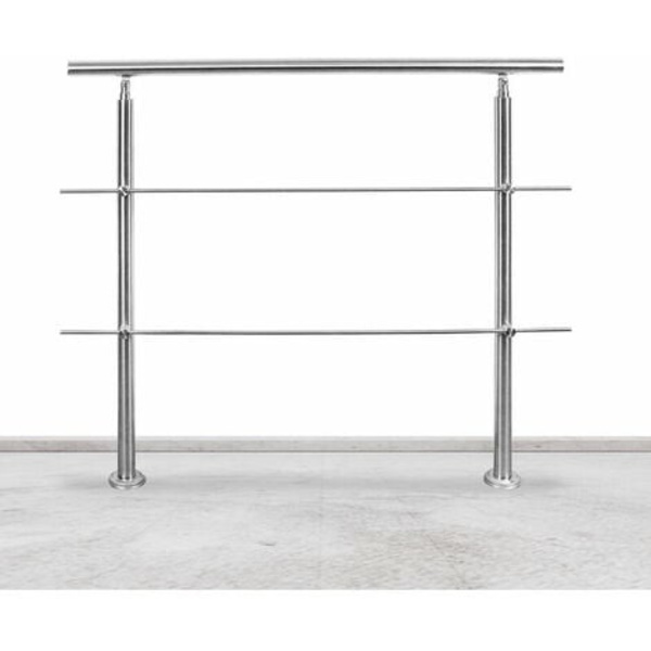Ikkunan oven kaide Portaiden kaide ruostumatonta terästä oleva kaide kaide 80 cm 2 poikkipalkkia