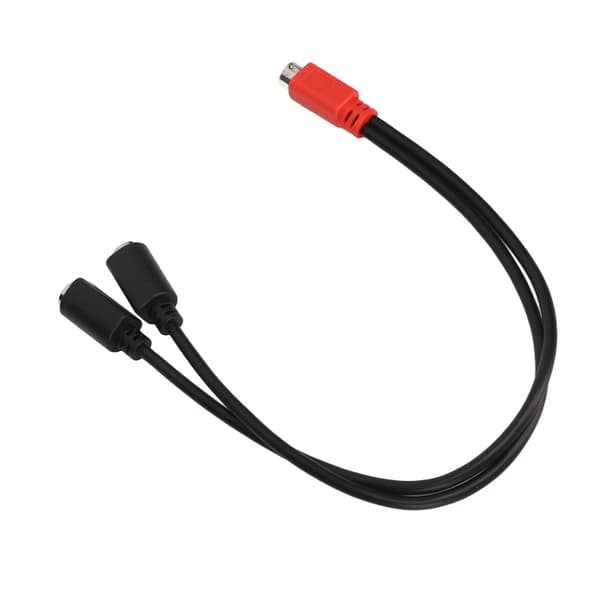 MINI DIN 6 Pin Han til 2 Hun Y Splitter Kabel Rød Sort 0,3 m