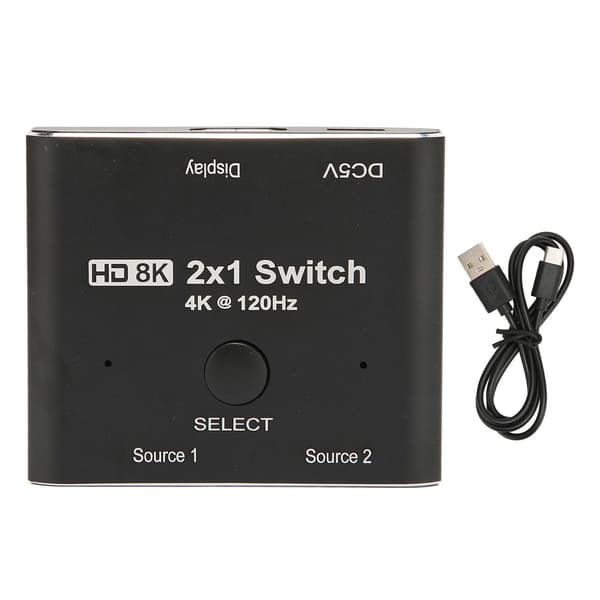 HD Multimedia Interface 2.1 Switch 2-vägs 8K 48Gbps Aluminiumlegering för Xbox PS5