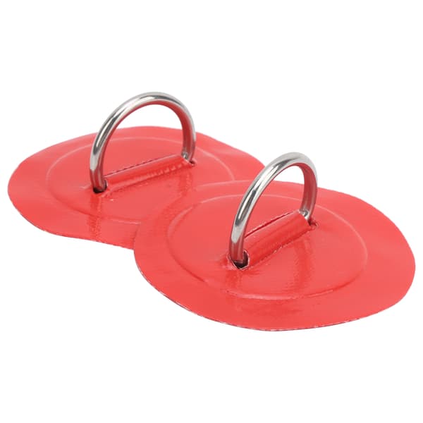 2 st Uppblåsbar Båt Kajak D Ring Patch PVC Marin Rostfritt Stål Fast Spänne Röd