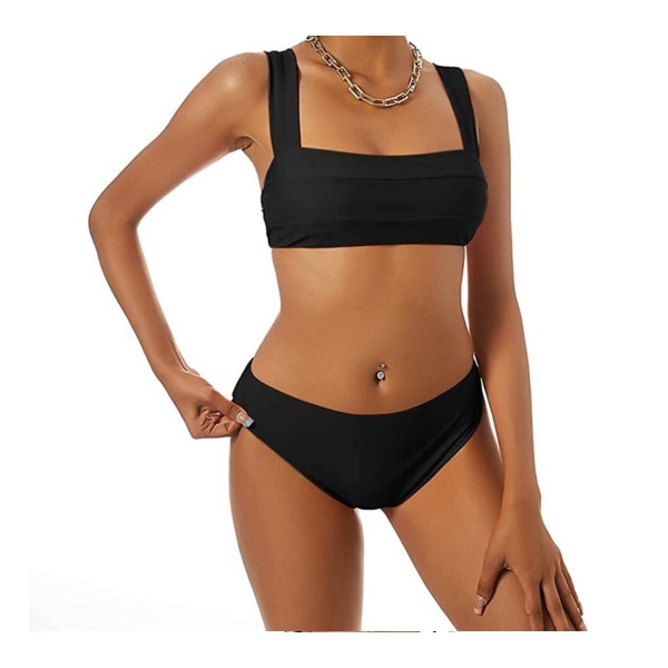 stropløst bandeau bikini sæt black L