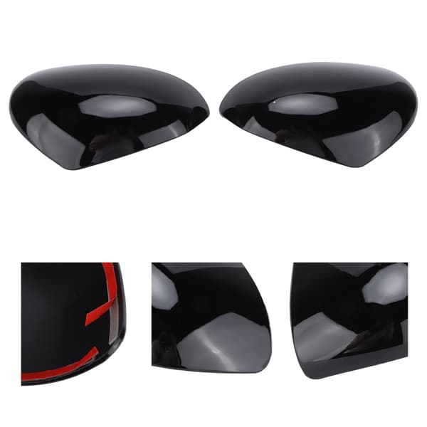 Glatte Sorte Sidespejlskapper til Smart Fortwo Forfour 453 2015 2021