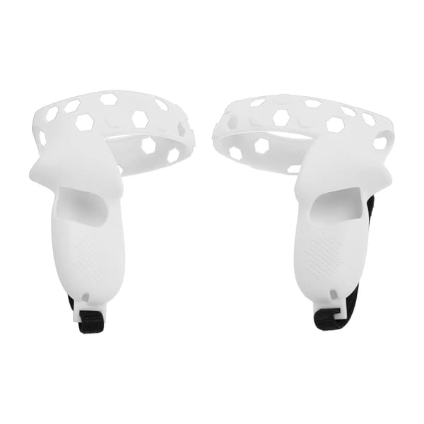 Silikon VR Controller Greppskydd Skyddande Hylsa Anti-Kast Handledsrem för Quest 2 Grå Vit