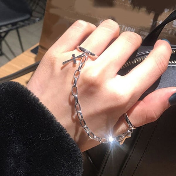 Unisex mode justerbar sammanfogad slavkedja Joint Knuckle Ring Smycken Present