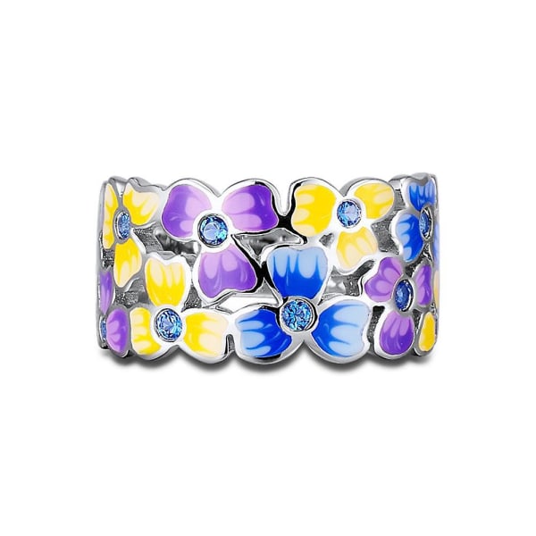 Kvinnor Rhinestone Inlagd Flower Finger Ring Mode Emalj Party Smycken Present US 7