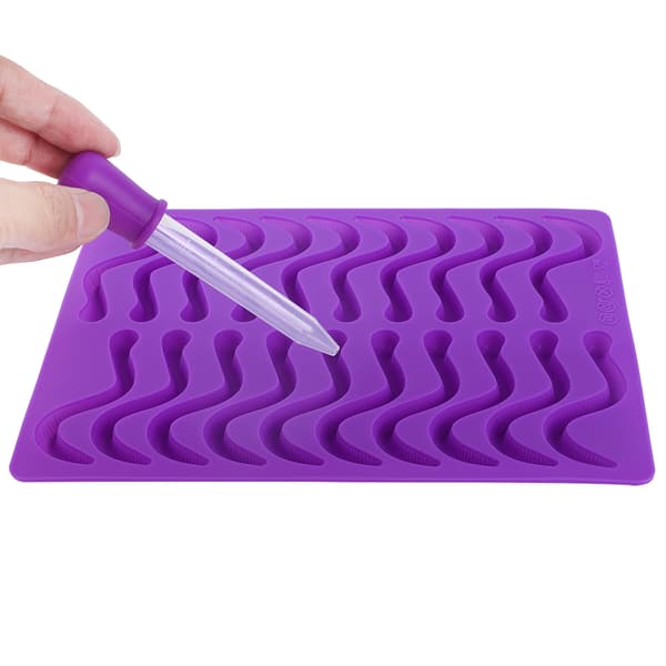 Silikoneform til vingummier med pipette, 20 rum