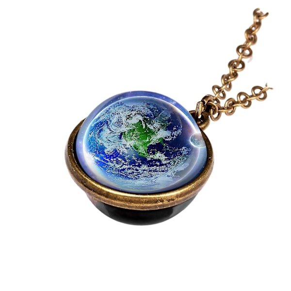 Kaulakoru Valoava Kaksipuolinen Dome Planetaarinen Kaulakoru Riipus Valoava Kaksipuolinen Ball Universe Pariskunta Ketju Valoisa Matkamuisto Pariskunta Kaulakoru