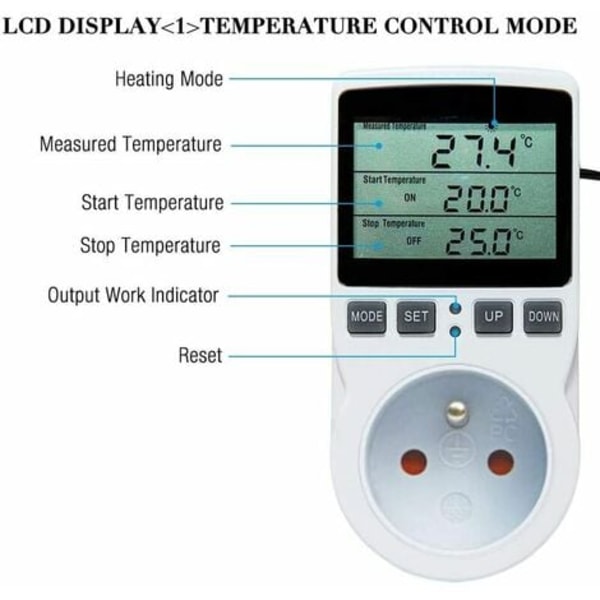 Termostatuttag, Digital Timer-uttag, Digital Programmerbart Uttag med Sensor, Programmerbar Digital Timer, Värme Th