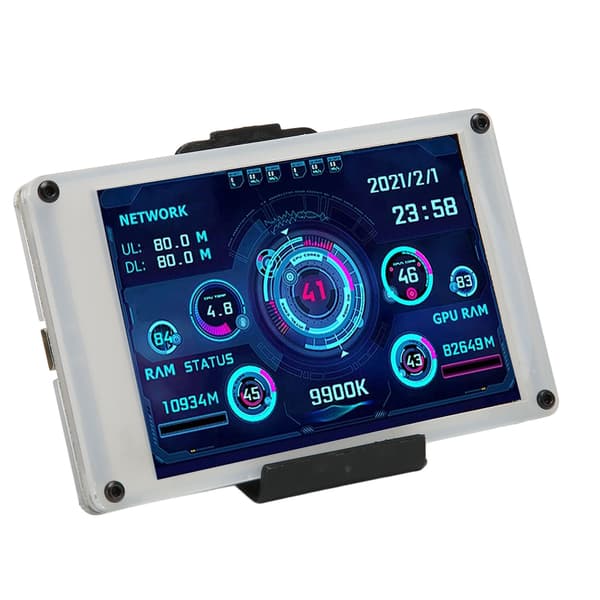 3,5-tommers PC-temperaturmonitor Dobbel USB-sensorpaneldisplay for AIDA64 CPU GPU RAM HDD-datamonitor Kompatibel med Raspberry Pi og Linux
