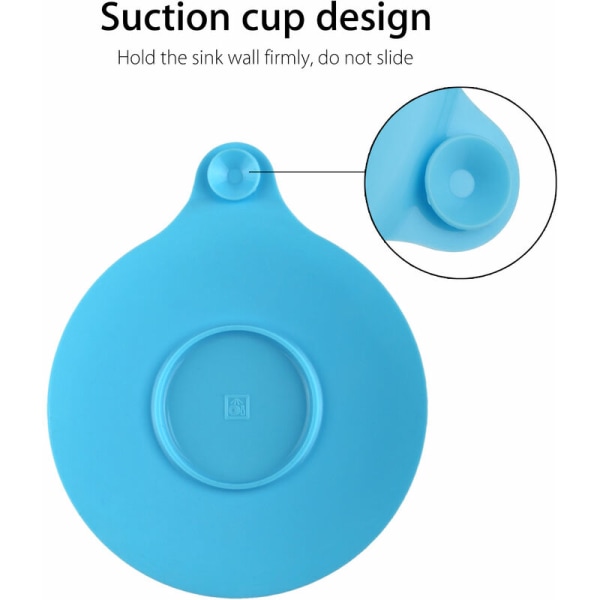 Blå 2 stykker badekar baderomstopper vanntett kjøkken silikon Resirkulerbart gummi badekar avløpsplugg deksel