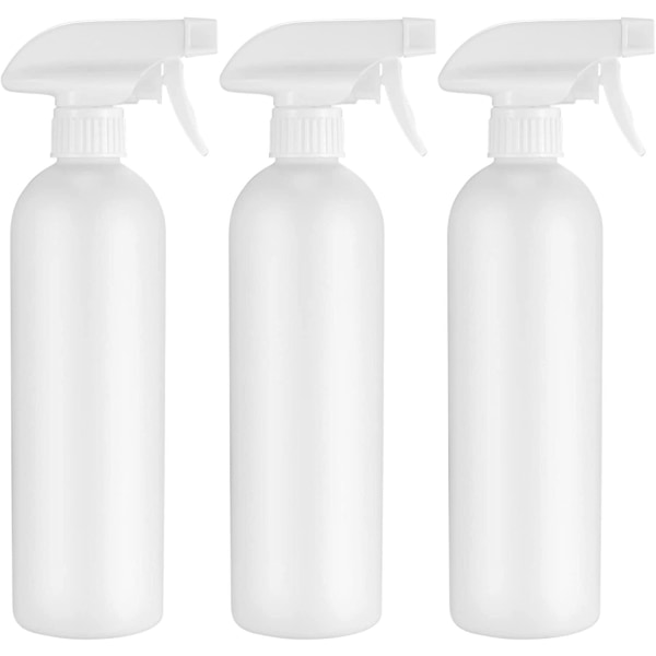 3 stykker sprayflasker, 500 ml tom spray sprayflaske, plastpumpeflasker for hageplantehår vannsprøyte