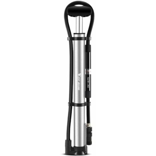Minicykelpumpe 140PSI bærbar luftpumpe MTB landevejscykelpumpepumpe med trykmåler Passer til Presta og Schrader ventiler