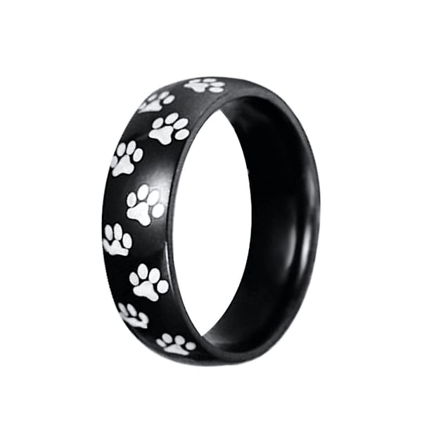 Män Kvinnor söta djur print titan stål fingerring smycken födelsedagspresent Rainbow US 8