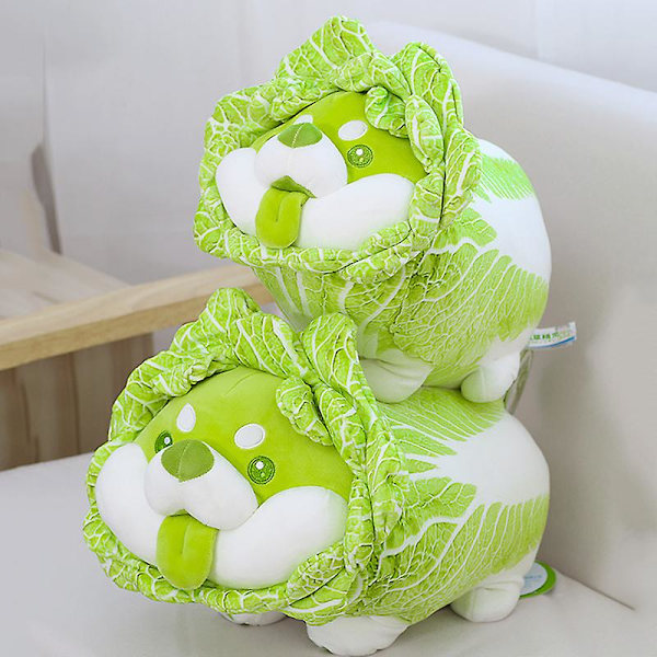 Grönsakstomte kål hund plysch leksak fylld tecknad docka 55cm Caigou Pillow