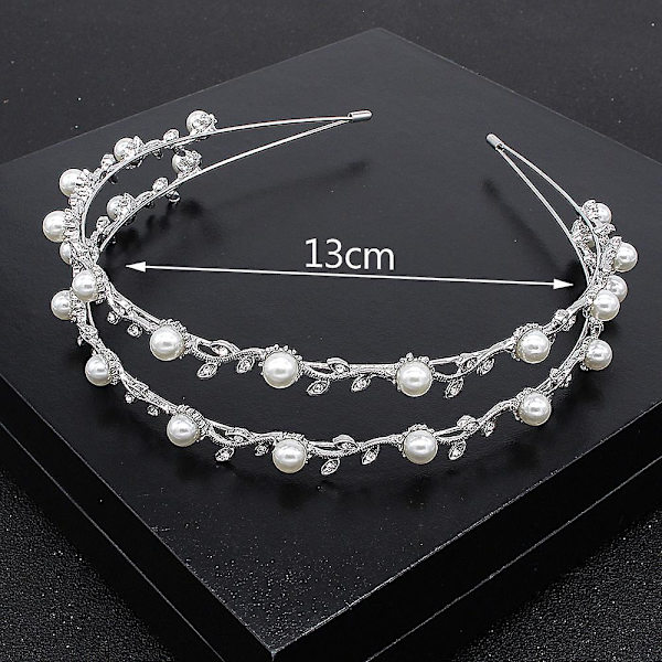 Ylelliset metalliseoshiustarvikkeet Pearl Decoration -hiuspanta naisille