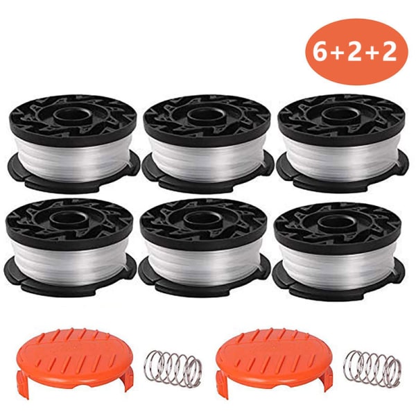 6 * nylonspole + 2 * spoleafdækning + 2 * fjederklipper reservedele