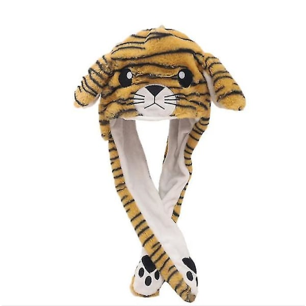 Ear Moving Jumping Hat Rolig plysch Ghost Hat Movable Ears Hat Tiger