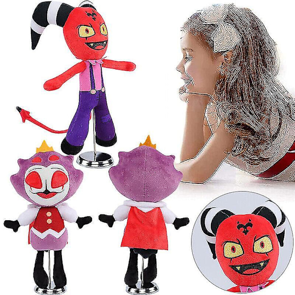 Helluva Boss 2 pehmolelua Blitzo Moxxie Millie Loona Monster Devil Dolls 30cm Purple four eyed devil