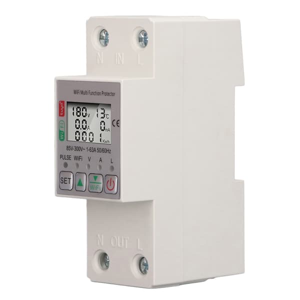 WiFi Smart Strømmåler Switch Tuya Energi Afbryder Multifunktionsbeskyttelse Måling AC 85 300V 63A