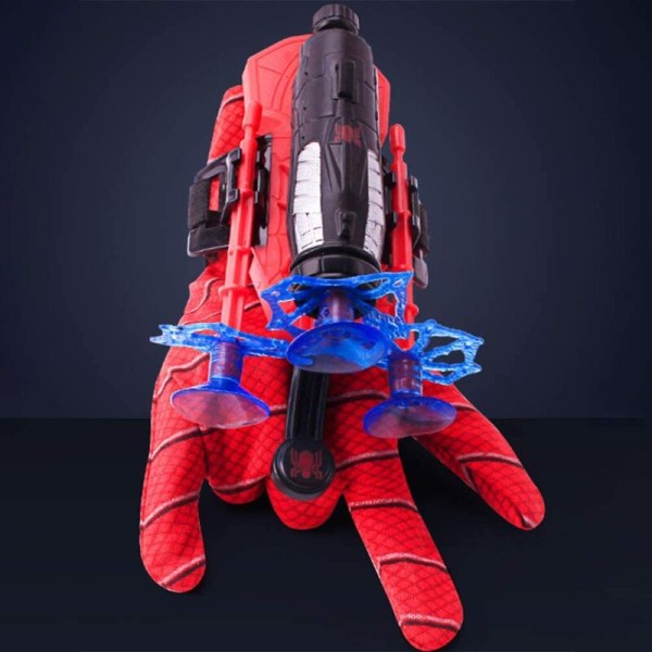 Spiderman Launcher Glove, Muoviset Cosplay-hanskat lapsille, Hero Launcher Rannekelelut, Upea lahja Spiderman-faneille, Opetuslelut lapsille，