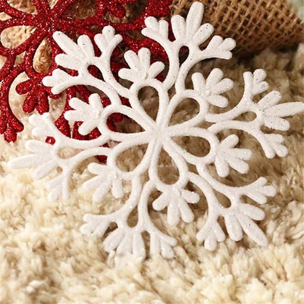 40-pack Glitter Snowflake Christmas Tree Ornaments Christmas Tree Hanging Decoration Atmosphere Charm Home