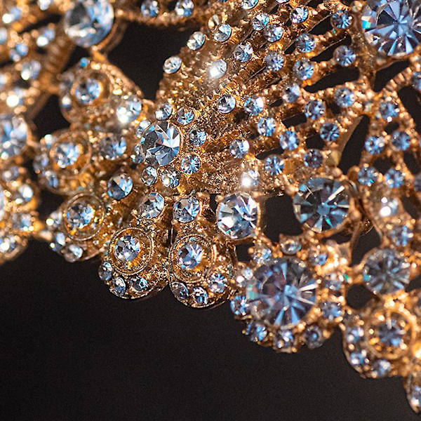 Brudkrona Huvudbonader För Kvinnlig Bröllop Födelsedag Huvudbonad Strass Inläggning Retro Lyxigt hår Gold