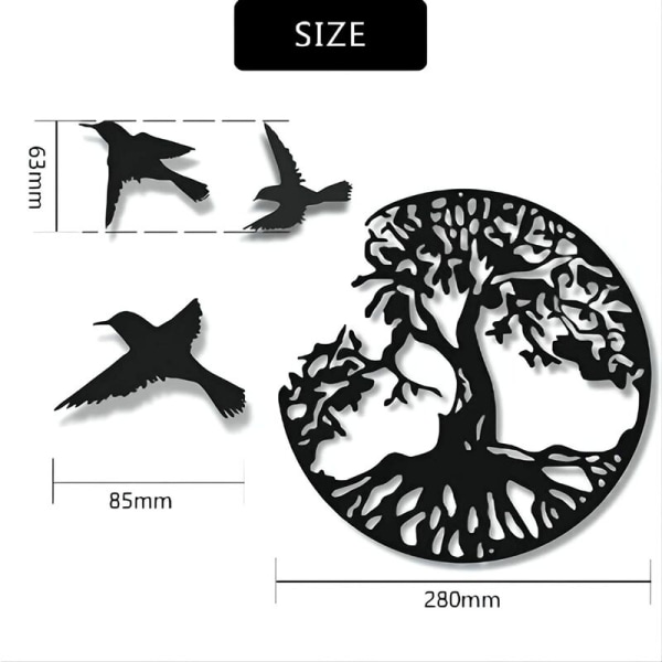 Livets träd 30*30cm metall väggkonst heminredning