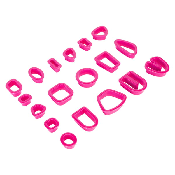 Polymer Clay Cutters Sæt Øreringe Kroge Kort Splitringe DIY Smykkefremstillingssæt Pink