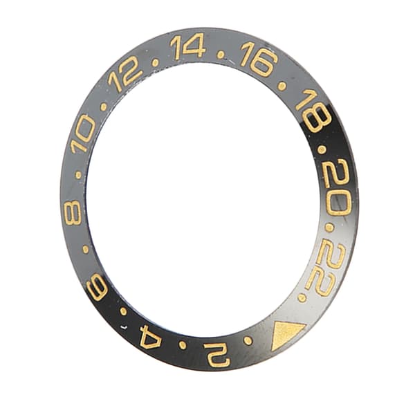 Keramisk urkransindsats sort base guldciffer 40 mm erstatning til urmager