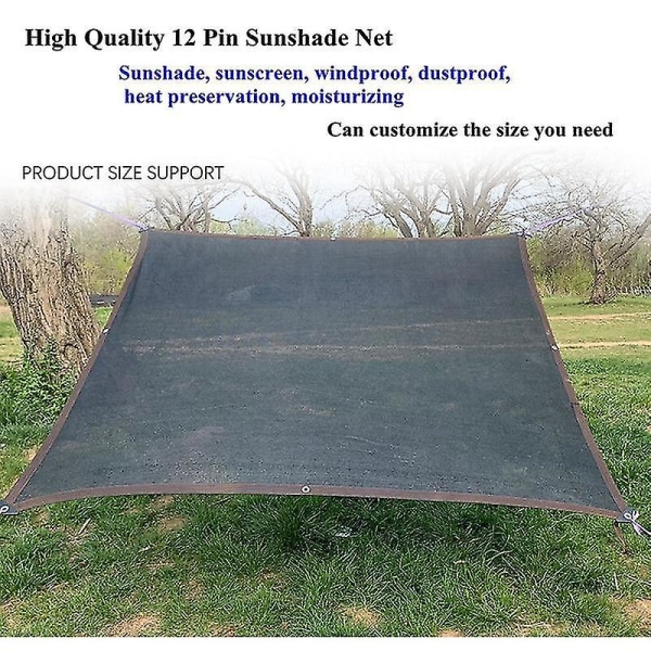 2x2m Sort 12 Pin Tykk Anti Uv Hdpe Shading Nett