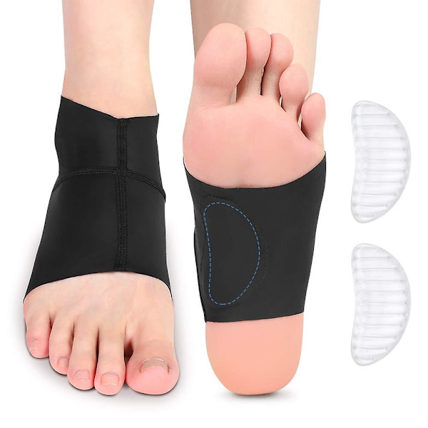 Gelfotputer, Plantar Fasciitis-støttesokker, fotsmertebuestøtteortose, myk gelstropp smertelindring for hulfot og plantar fasciitt