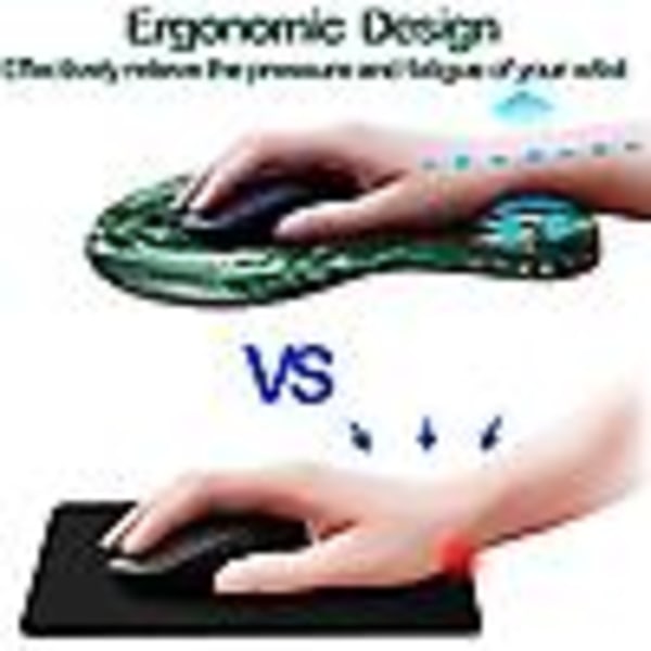 Ergonomisk musmatta med handledsstöd, söta musmattor med halkfri gummibas för hemmakontor, arbete, studier, enkel