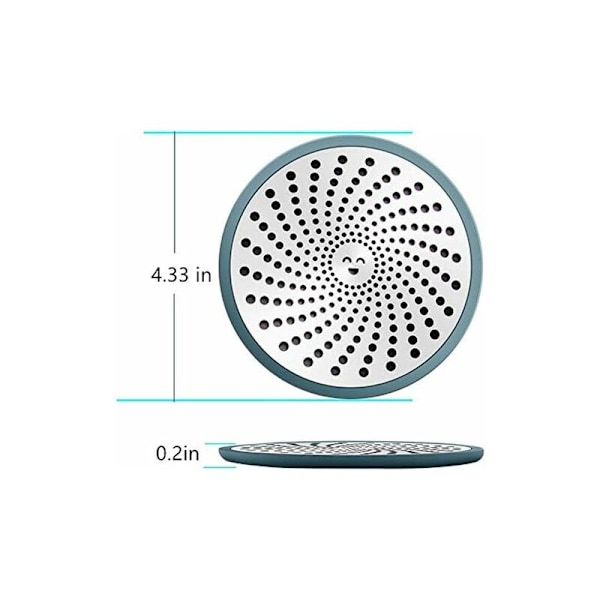 Smiley 110mm rostfritt stål etsat golvavloppsgaller Bra grepp Lätt att rengöra Rostfritt stål hårsil,
